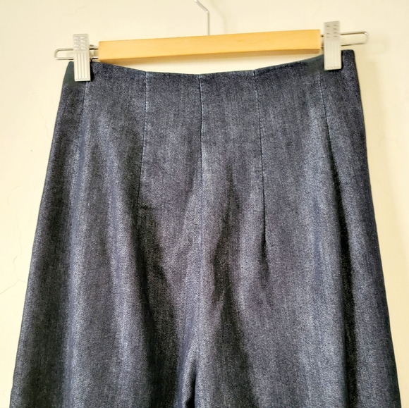 Xetra Pleated Exposed Button Front Wide Leg Denim Pants Size 38/XXS - Picture 12 of 16